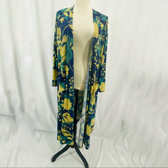 LuLaRoe Sweaters - Lularoe Blue Yellow Printed Sarah